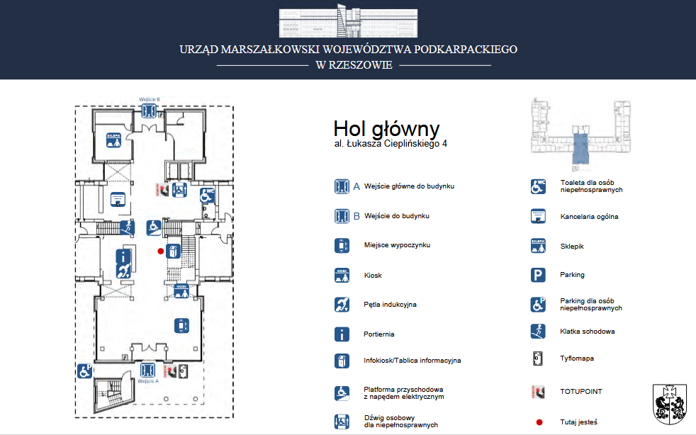 Plan holu głównego urzędu - infografika