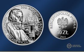 Na rewersie monety znajduje się wizerunek Ignacego Łukasiewicza, prototyp lampy naftowej oraz widok na założoną przez Łukasiewicza najstarszą na świecie kopalnię ropy naftowej w Bóbrce. Na awersie godło Polski i napisy: Rzeczpospolita Polska, 10 zł, 2022.